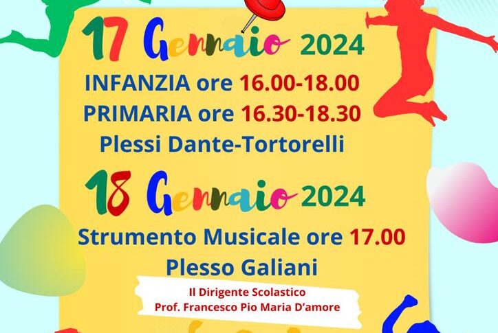 Locandina OPEN DAY DANTE-GALIANI Iscrizioni a.s. 2024-25